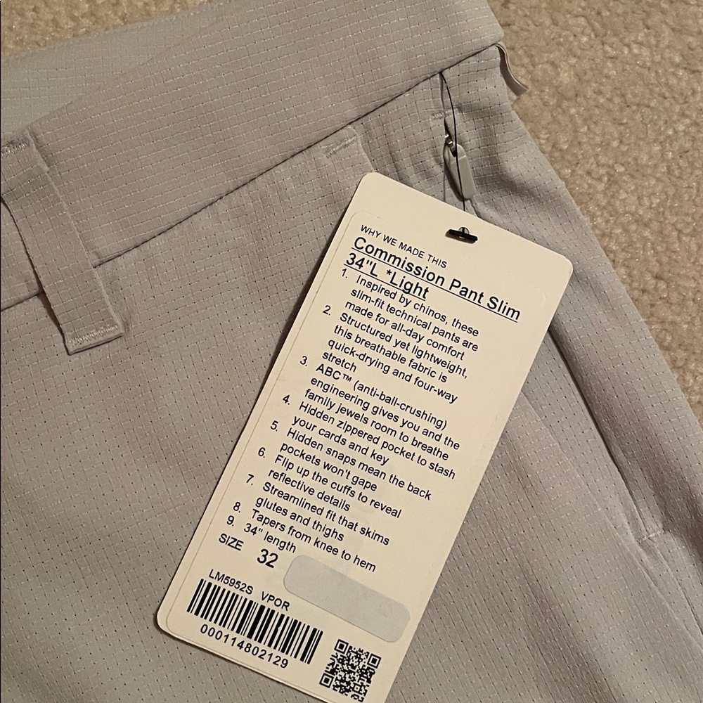 Lululemon Commission Pant Slim - Ventlite